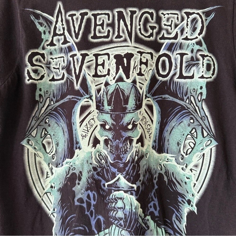 Avenged Sevenfold Tshirt Mens Size Small Heavy Metal Band Skull‎ Black Tee